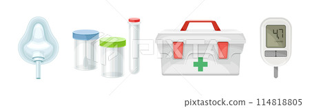 Medical Devices and Hospital Object for Diagnostic Vector Set 114818805