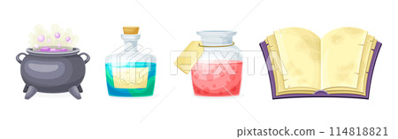 Magical Object and Witchcraft Magician Equipment Vector Set Magical Object and Witchcraft Magician Equipment Vector Set 114818821