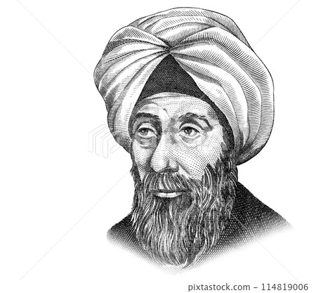 Arab scientist Alhazen (Hasan Ibn al-Haytham) (965-1040) portrait 114819006