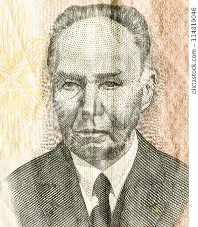 Kristjan Raud (1865-1943), portrait from Estonia banknote Kristjan Raud (1865-1943), portrait from Estonia banknote 114819046