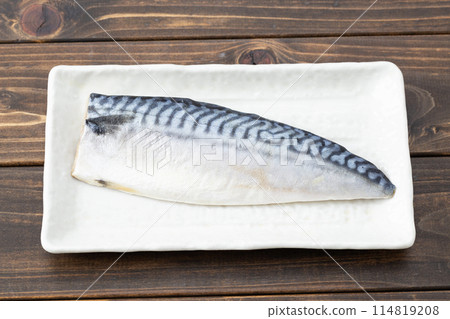 冷凍鯖魚木紋背景 114819208