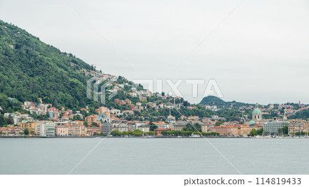 Landscape with Lake Como timelapse, Lombardy, Italy 114819433