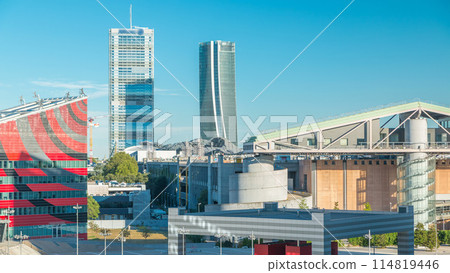 Modern buildings in the new area of Portello timelapse, Milan, Italy Modern buildings in the new area of Portello timelapse, Milan, Italy 114819446