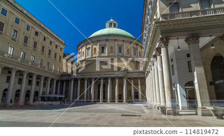 San Carlo al Corso timelapse hyperlapse is a neo-classic church in the center of Milan. 114819472