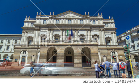 Main concert hall of Teatro alla Scala, an opera house timelapse hyperlapse in Milan, Italy. Main concert hall of Teatro alla Scala, an opera house timelapse hyperlapse in Milan, Italy. 114819474