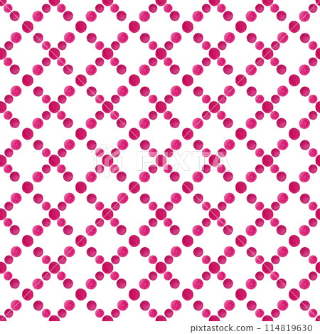 Checkered diagonal print. A simple seamless pattern imitating a honeycomb. Diamond-shaped squares made from pink dots. Ideal for packaging, textiles and wallpaper Checkered diagonal print. A simple seamless pattern imitating a honeycomb. Diamond-shaped squares made from pink dots. Ideal for packaging, textiles and wallpaper 114819630