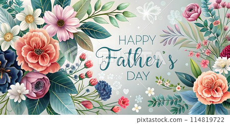 Celebrate Father's Day with a Beautiful Floral Background and Greeting, Text, Background, Poster, Gift, Card, Poster, Post Celebrate Father's Day with a Beautiful Floral Background and Greeting, Text, Background, Poster, Gift, Card, Poster, Post 114819722