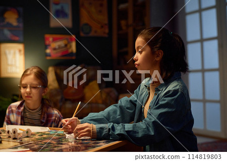 Serious player of tabletop game Serious player of tabletop game 114819803