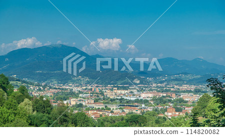 View of medieval Bergamo timelapse - beautiful medieval town in north Italy 114820082