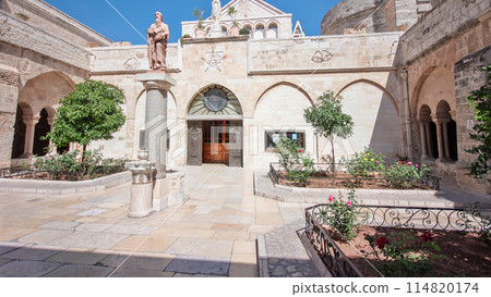 The Church of the Nativity of Jesus Christ timelapse hyperlapse. Palestin. The city of Bethlehem. 114820174