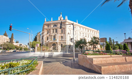 Jerusalem modern quarter near old city area timelapse hyperlapse. Jerusalem, Israel 114820188
