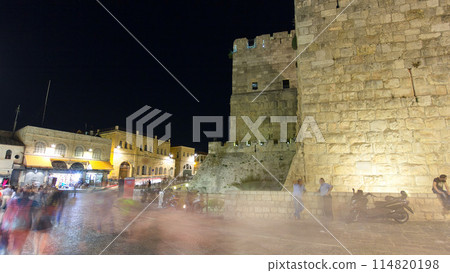 Tower of David night timelapse hyperlapse. Jerusalem, Israel Tower of David night timelapse hyperlapse. Jerusalem, Israel 114820198