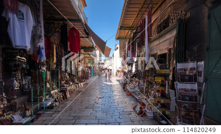 The colorful souk in the old city of Jerusalem Israel timelapse hyperlapse 114820249