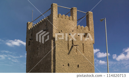 Watch tower of Ajman timelapse. United Arab Emirates 114820713