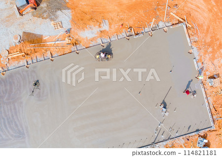 Foundation was poured with concrete workers polished concrete using concrete polishing machines. Foundation was poured with concrete workers polished concrete using concrete polishing machines. 114821181