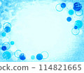 美麗的藍色水彩圓點框架 114821665