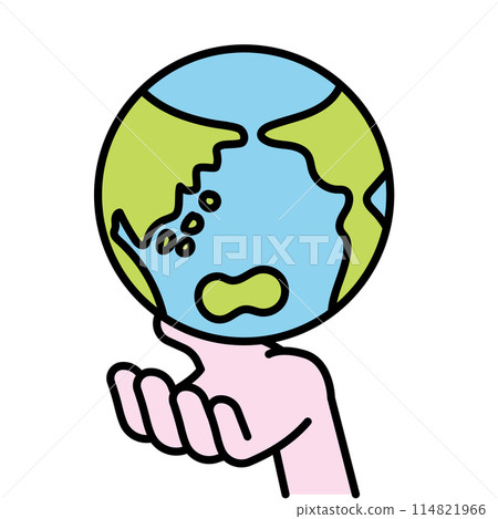 簡單的人類圖標系列,手握地球 簡單的人類圖標系列,手握地球 114821966