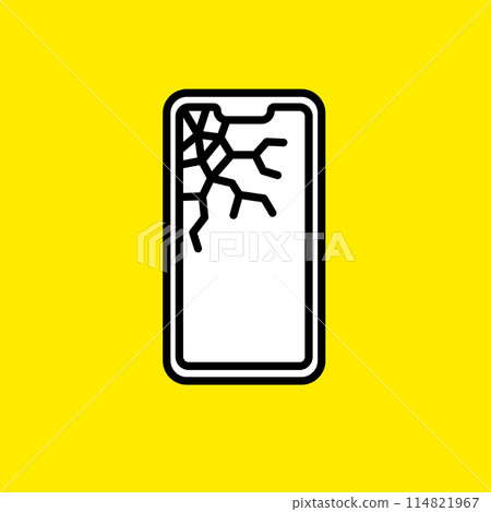 簡單圖示系列中損壞的智慧型手機的插圖 簡單圖示系列中損壞的智慧型手機的插圖 114821967