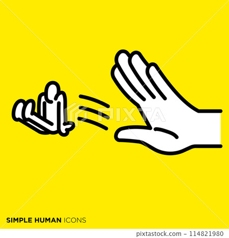Simple human icon series, hand gesture to chase someone away Simple human icon series, hand gesture to chase someone away 114821980