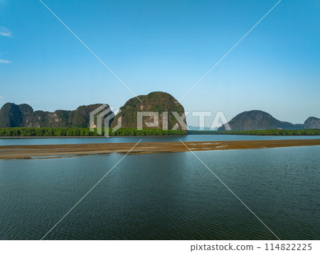 Aerial view mountains limestone in Phang Nga Thailand 114822225