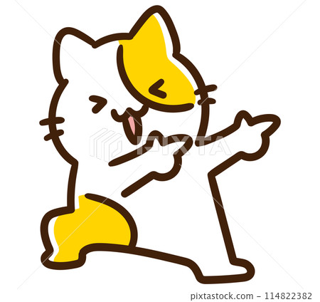 A comical illustration of a cute cat character making a cool pose A comical illustration of a cute cat character making a cool pose 114822382