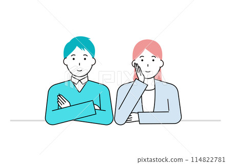 Illustration of a young couple hugging each other 114822781