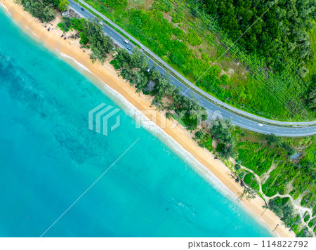 Top view Beautiful seashore in Phuket Thailand 114822792