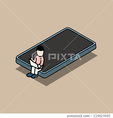 數位學習的圖示:人們使用智慧型手機和個人電腦在線上學習 數位學習的圖示:人們使用智慧型手機和個人電腦在線上學習 114823085