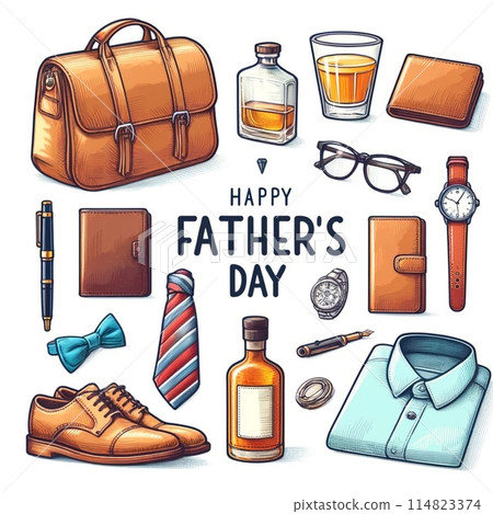 Father's Day Illustration Set 114823374