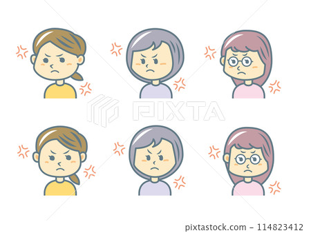 Facial expression illustration set 114823412