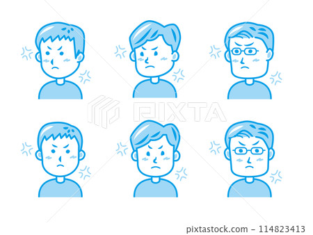Facial expression illustration set 114823413