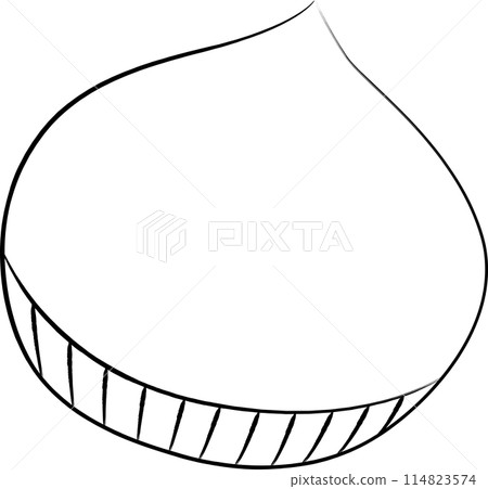 毛筆寫的日式甜點食品單品圖示栗子 114823574