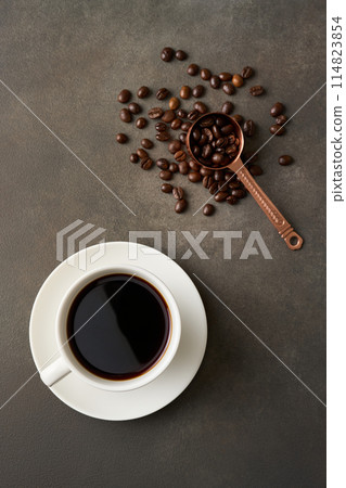 coffee poured into a cup coffee poured into a cup 114823854