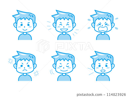Facial expression illustration set 1 color Facial expression illustration set 1 color 114823926