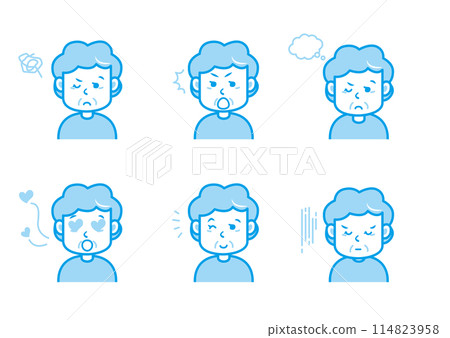 Facial expression illustration set 1 color Facial expression illustration set 1 color 114823958