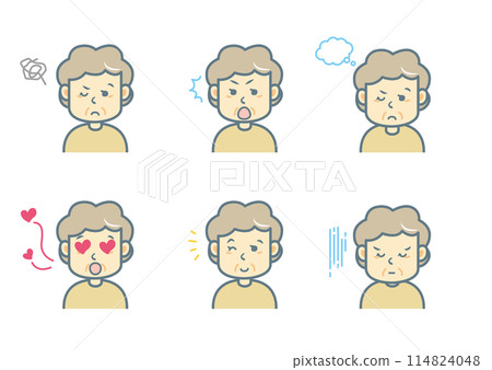 Facial expression illustration set Facial expression illustration set 114824048