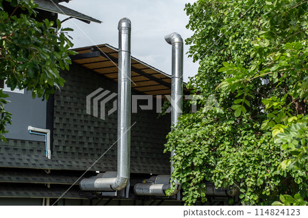 Air Duct, Building Exterior, Built Structure, Chimney, Close-up 114824123