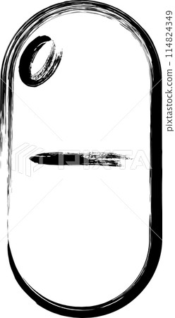 Mini brush-drawn medical icon capsule Mini brush-drawn medical icon capsule 114824349
