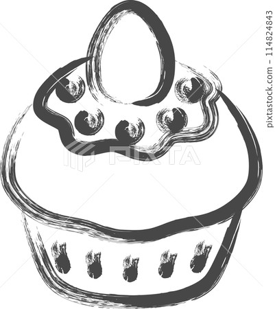 畫筆糖果插畫草莓蛋糕 畫筆糖果插畫草莓蛋糕 114824843