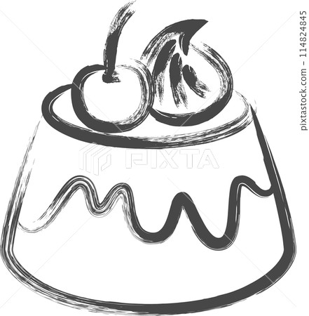 畫筆糖果插畫布丁 畫筆糖果插畫布丁 114824845