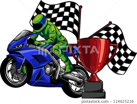 sportbike racer riding fast vector illustration design sportbike racer riding fast vector illustration design 114825216