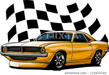 hand draw of Muscle car vector illustration design 114825284