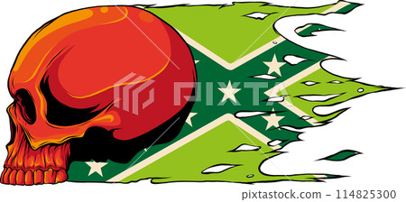 colored draw of human skull vector illustration design 114825300