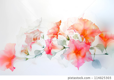 Bright Trumpet Creeper Flowers 114825303