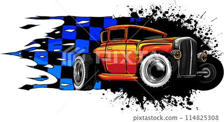 draw of hot rod car vector illustration design draw of hot rod car vector illustration design 114825308