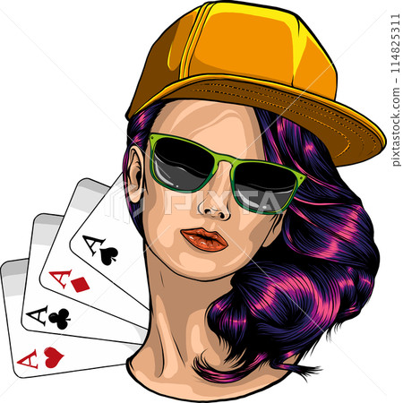 vector illustration of beautiful face woman art 114825311