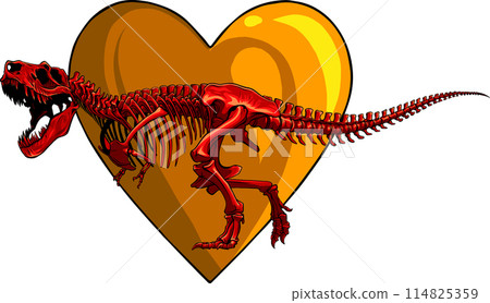 colored Tyrannosaurus skeleton image vector illustration design 114825359