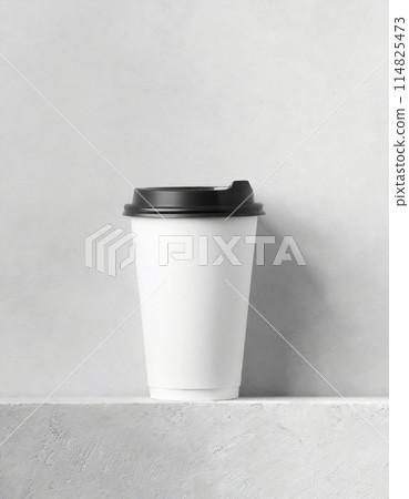 Takeaway white cardboard coffee cup mockup. 114825473