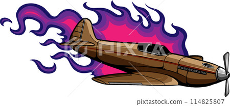 Vector illustration of old fighter plane design 114825807