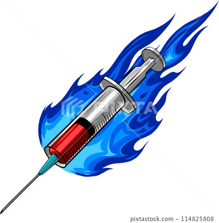 vector illustration of Syringe for vaccination design 114825808